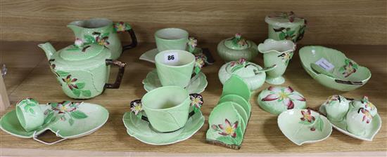 A collection of Carlton Ware Apple Blossom shape tea wares, Australian design reg. applied for tallest 12.5cm